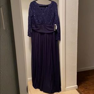 Onyx Nite: Plus Size Sequined Lace Evening Gown